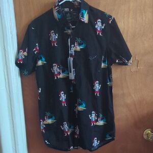 Rugby University Santa Graphic Men's Casual Shirt